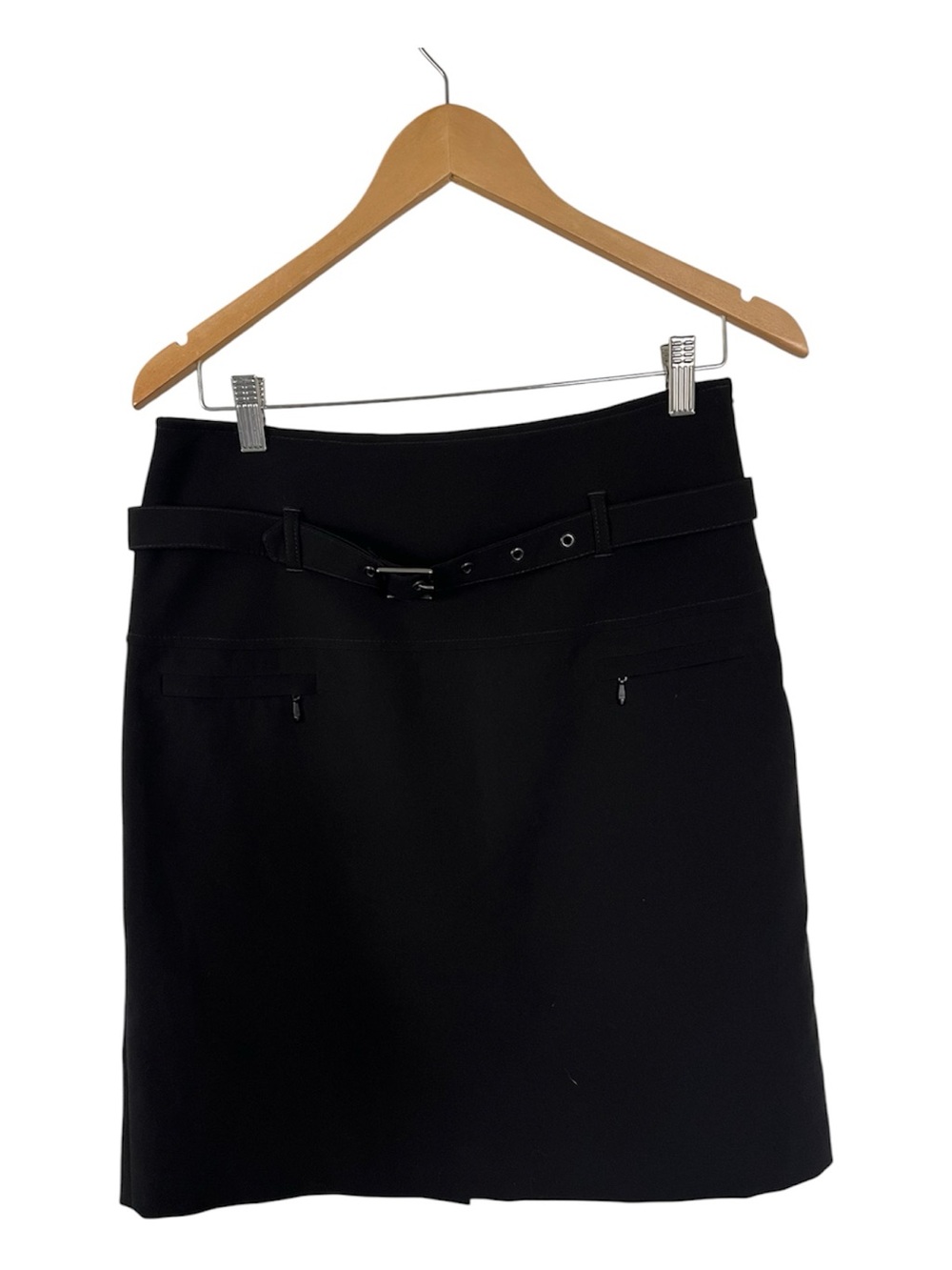 Y2K Classic Black Belted A-Line Skirt